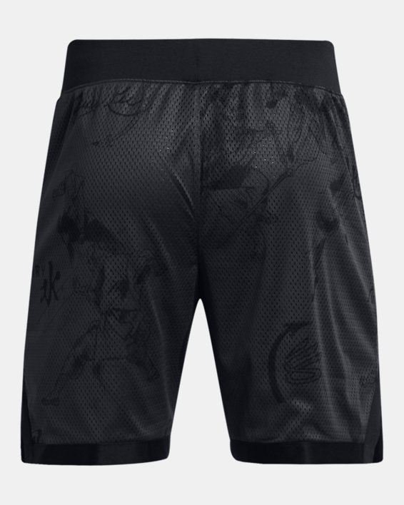 Men's Curry x Bruce Lee Lunar New Year 'Fire' Mesh Shorts in Gray image number 5